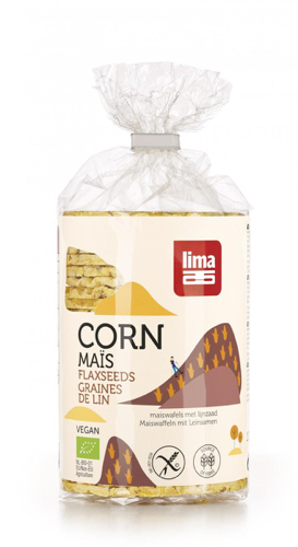 Lima Maïswafels lijnzaad rond bio 130g