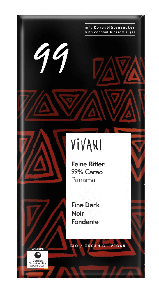 Vivani Chocolade puur 99% Panama bio 80g