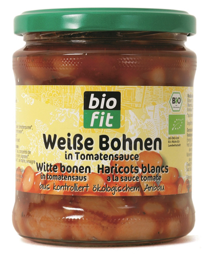 Biofit Bio witte bonen in tomatensaus 370 ml