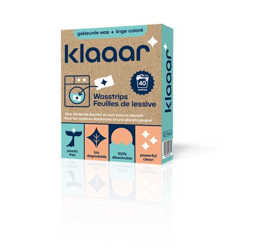 Klaaar Wasstrips witte was (40 wasbeurten) 150g
