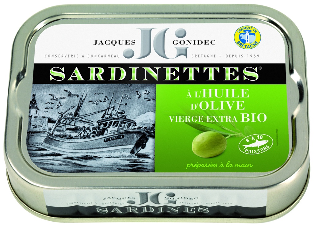 Jacques Gonidec Sardientjes in olijfolie 115g
