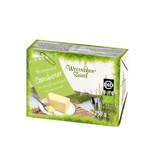 Weerribben Zuivel Grasboter (ongezouten) bio 250g (4 stuks)