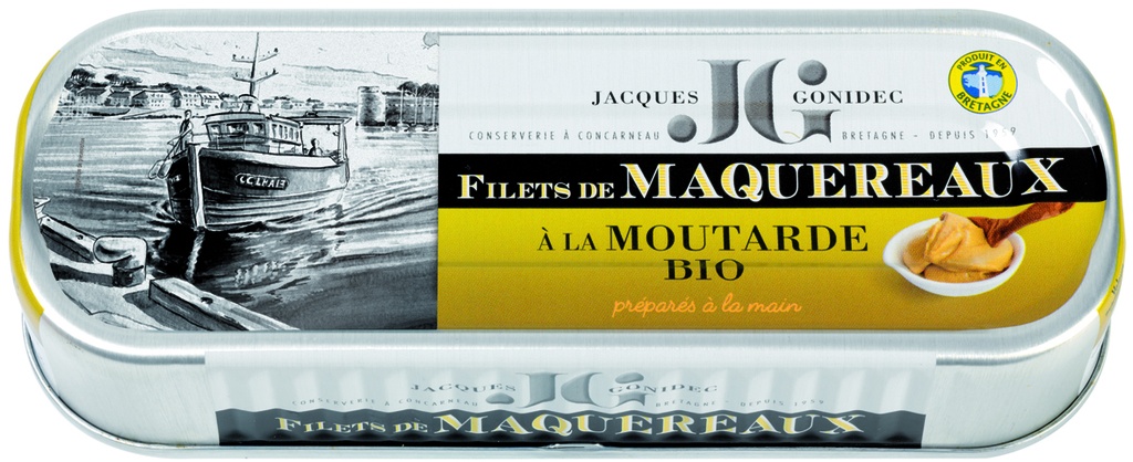 Jacques Gonidec Makreelfilets gemarineerd met mosterdsaus 176g
