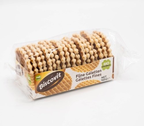 Bio krokante fijne galetten met bio rietsuiker 165 g