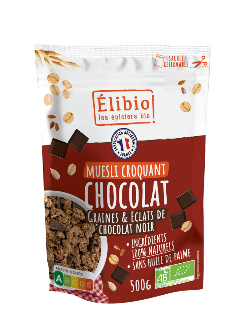 Élibio Krokante chocolade muesli bio 500g