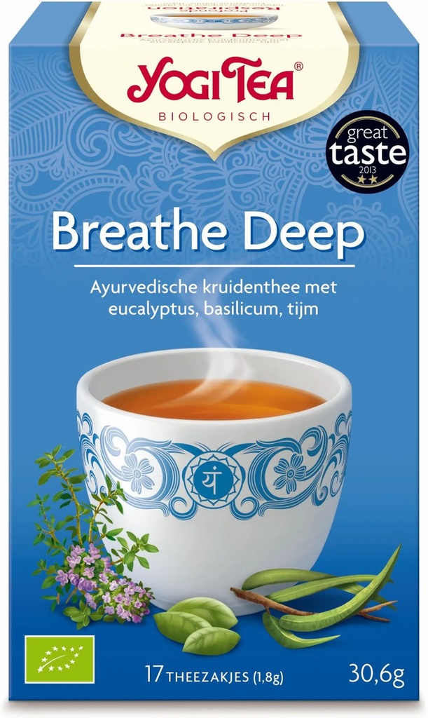 Doos 6x Yogi thee Breathe deep bio 17 builtjes