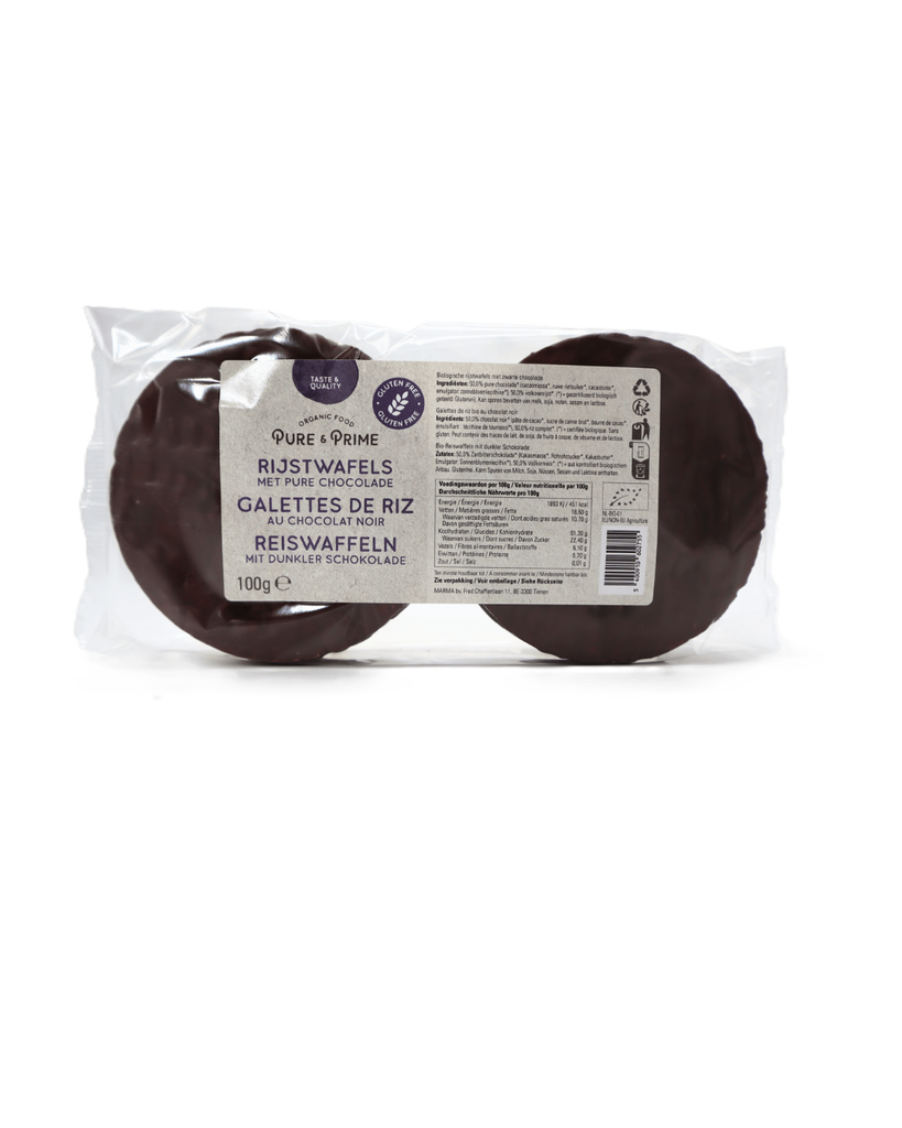 Pure & Prime Rijstwafels met pure chocolade bio 100g