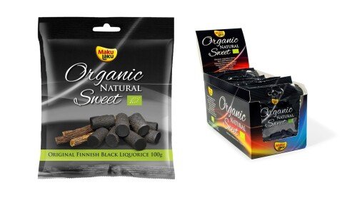 Maku Laku Bio Finse zwarte drop met bio rietsuiker (zakje) 100 g