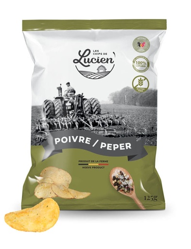 Lucien Chips Peper & zout bio 125g