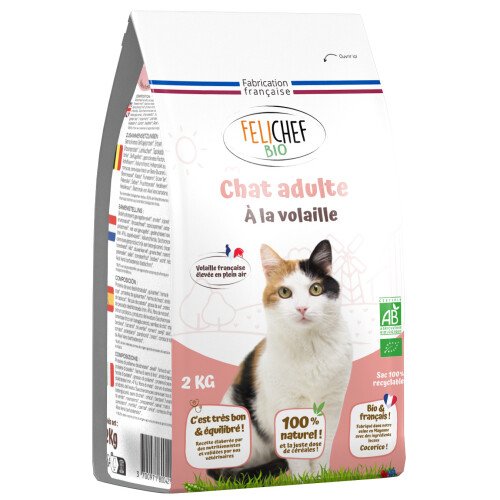 [30641] Felichef Bio kattenbrokjes gevogelte voor volwassen kat 2 kg