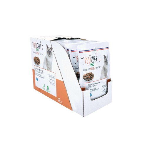 FELI Bio reepjes in saus zalm voor gesteriliseerde en volwassen kat - 85 g