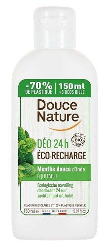 Douce Nature Deodorant navulling met munt voor alle huidtypes 150 ml