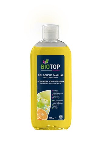 Biotop Douchegel met essentiële olie van biologische sinaasappel en extract van kamille 250 ml
