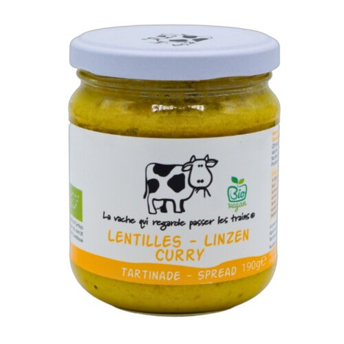 La Vache Bio linzen en curry spread 190 g