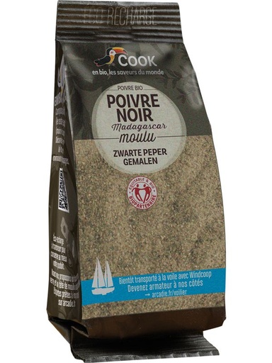 COOK Zwarte peper gemalen navulling 45g